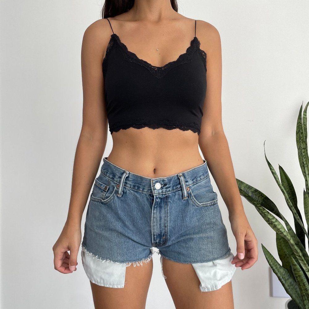 Vintage Levi's 505 mid rise denim cutoff jean shorts - Picture 3 of 11